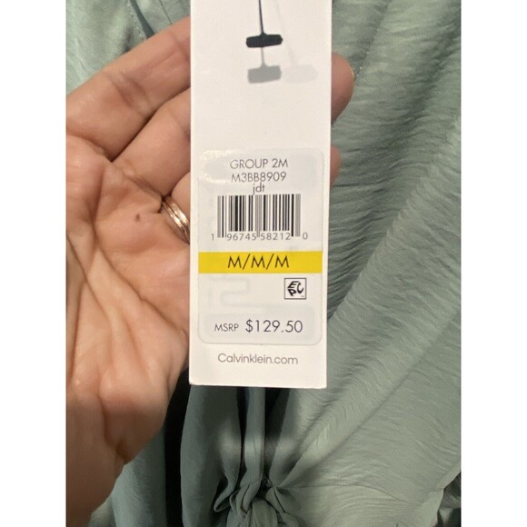 NWT Calvin Klein Wrap Mini Dress Womens Medium Icy Color V-Neck Long Sleeve Sz M - Picture 7 of 10